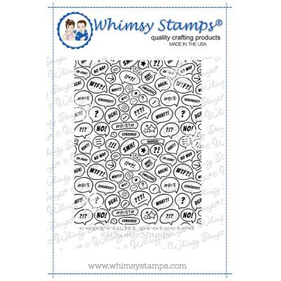 Whimsy Deb Davis Rubber Cling Stamp - WTF?! Background
